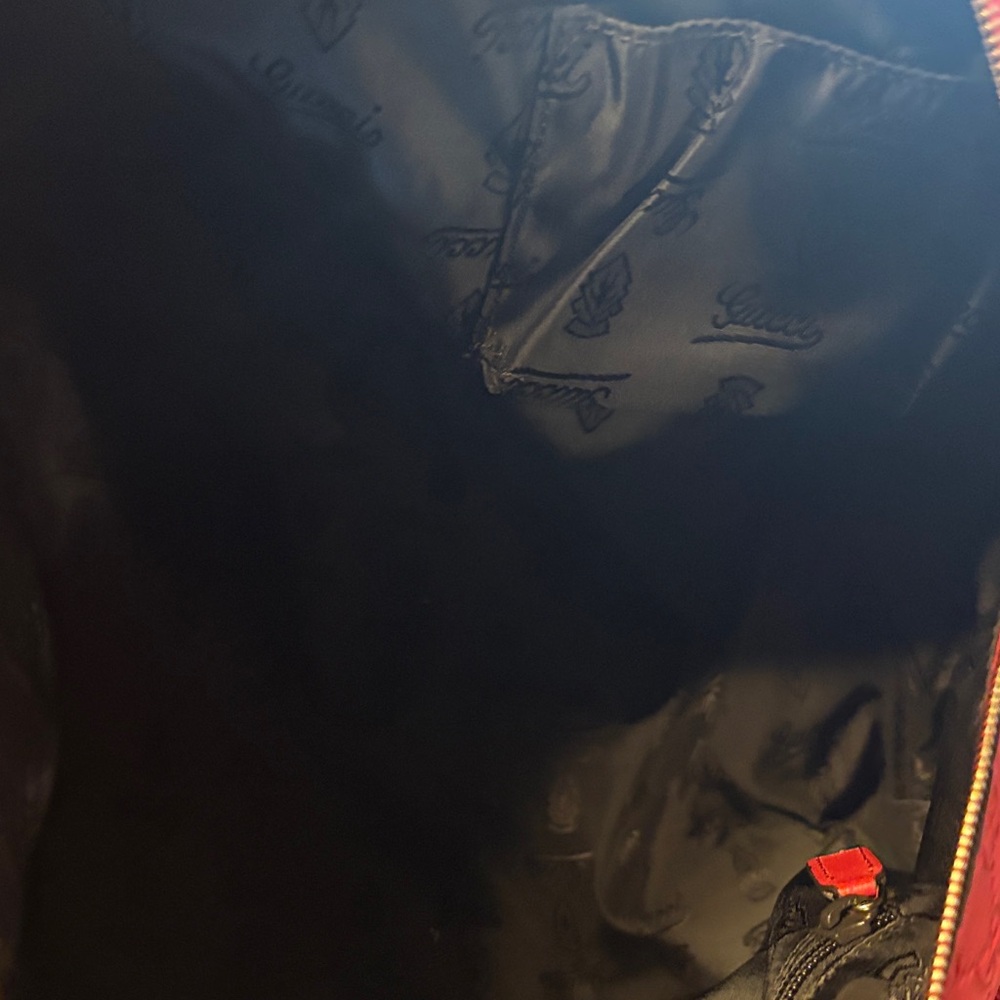 Gucci Red Embossed Leather Duffle Bag - Picture 8 of 8